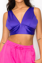 Load image into Gallery viewer, Smock V-neck Satin Bra Top